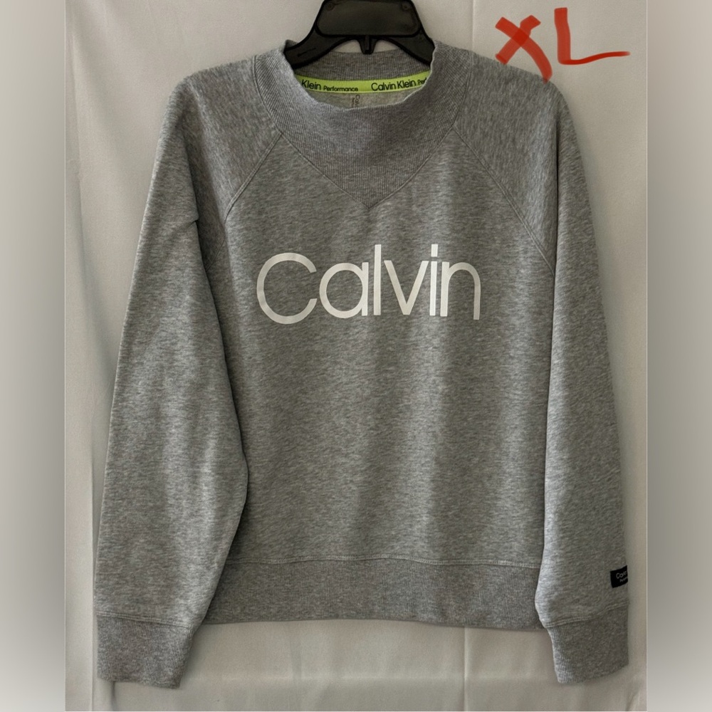 Calvin Klein Light Gray Cotton Blend Top